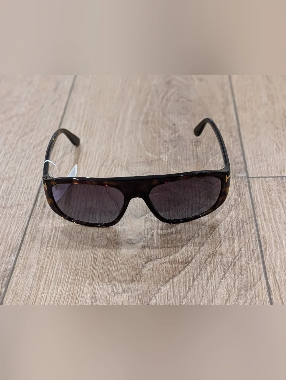 $465 Mens Authentic TOM FORD 58mm Pilot Sunglasses Dark Havana/Gradient Smoke